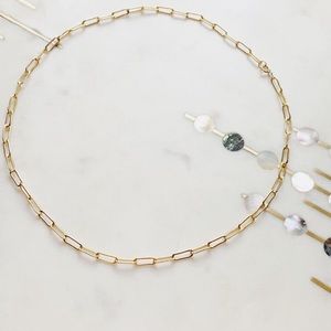 14k gold filled small link chain necklace